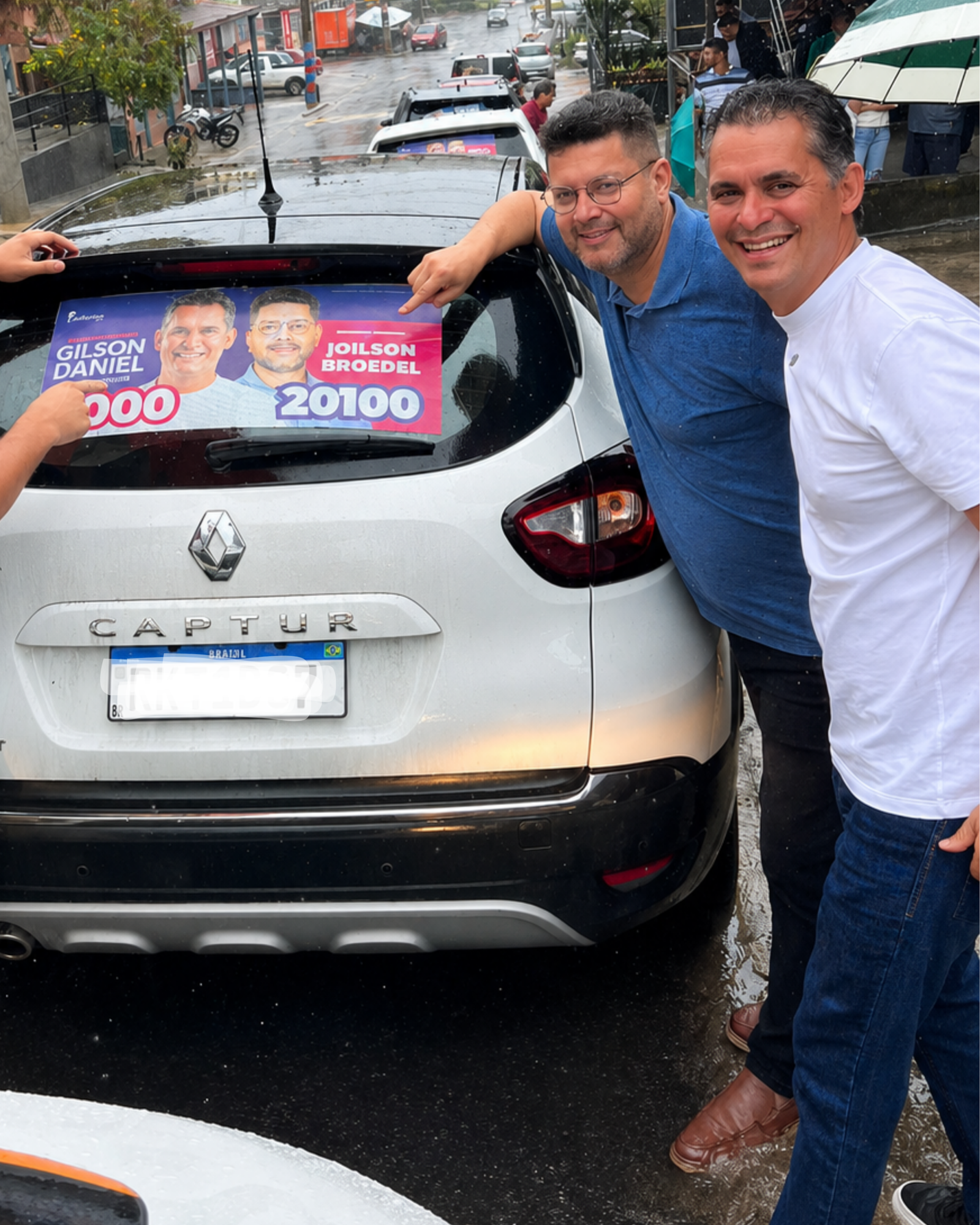Joilson Broedel em caminhada de campanha